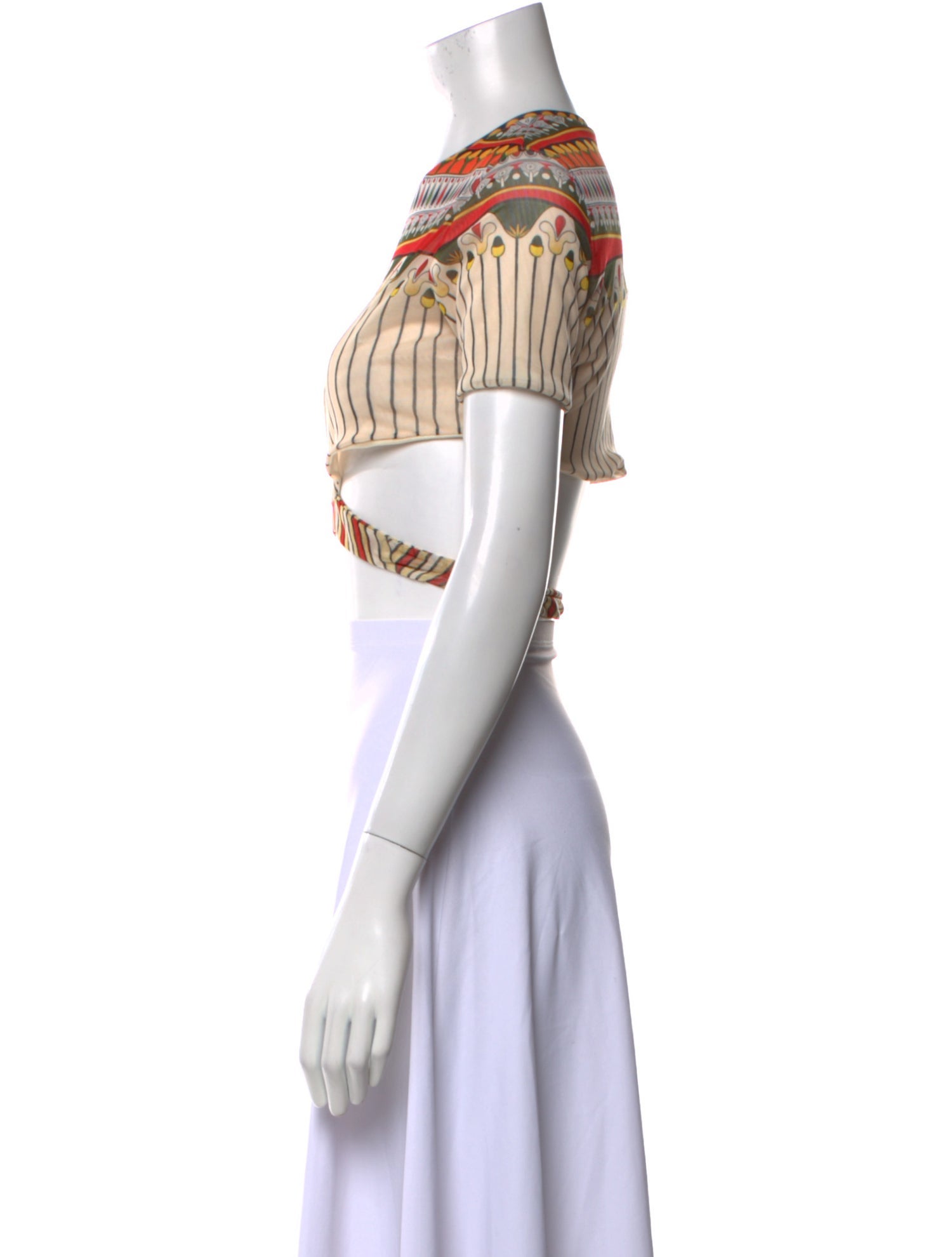 Agua Bendita Striped Crew Neck Crop Top