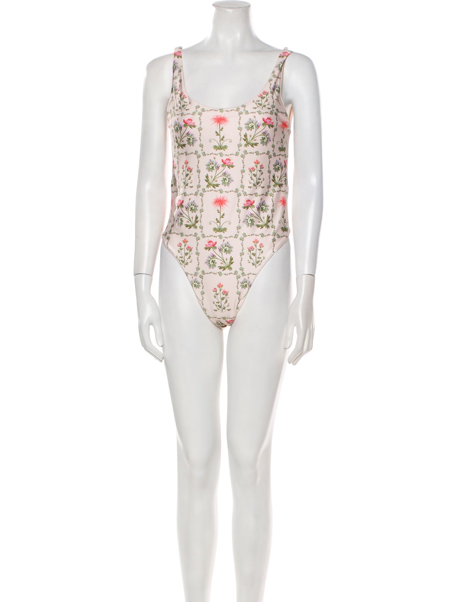 Agua Bendita Printed Cutout Accent One-Piece w/ Tags