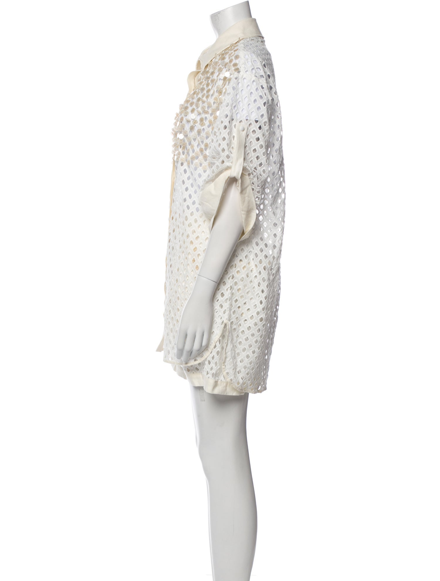 Agua Bendita Lace Pattern Mesh Accents Short Set w/ Tags