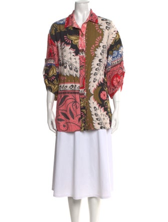 Agua Bendita Printed Three-Quarter Sleeve Tunic