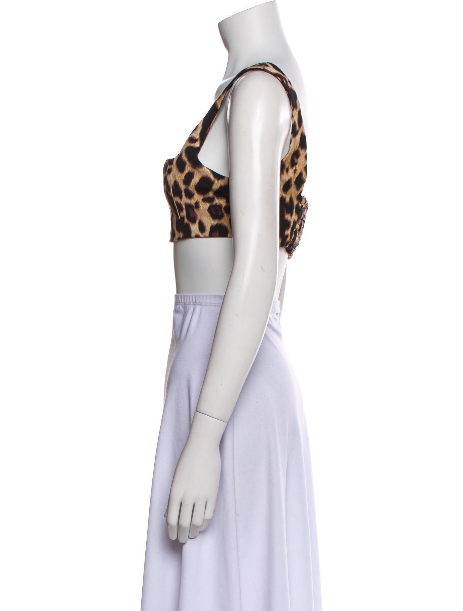 Agua Bendita Animal Print Square Neckline Crop Top w/ Tags