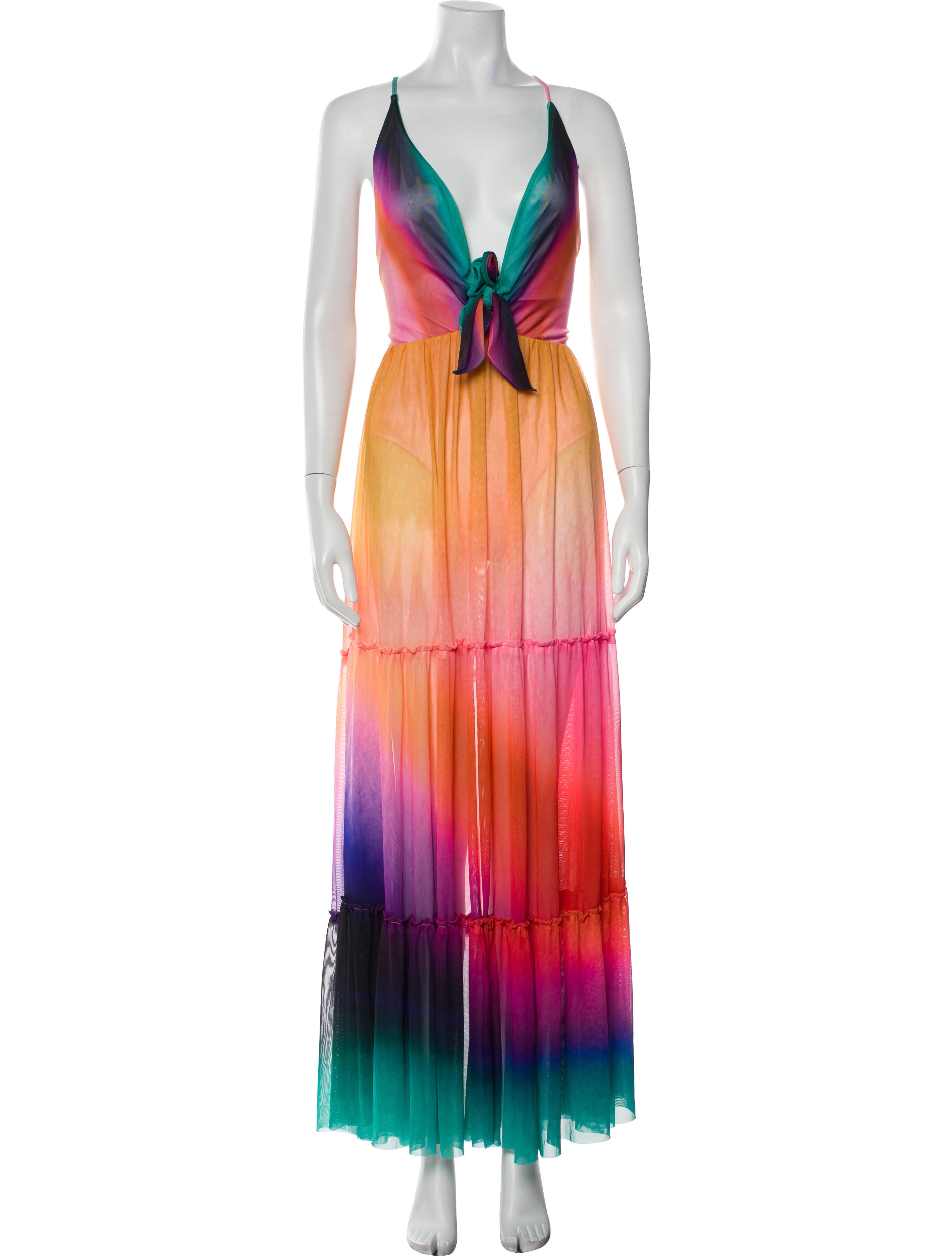 Agua Bendita Striped Long Dress w/ Tags