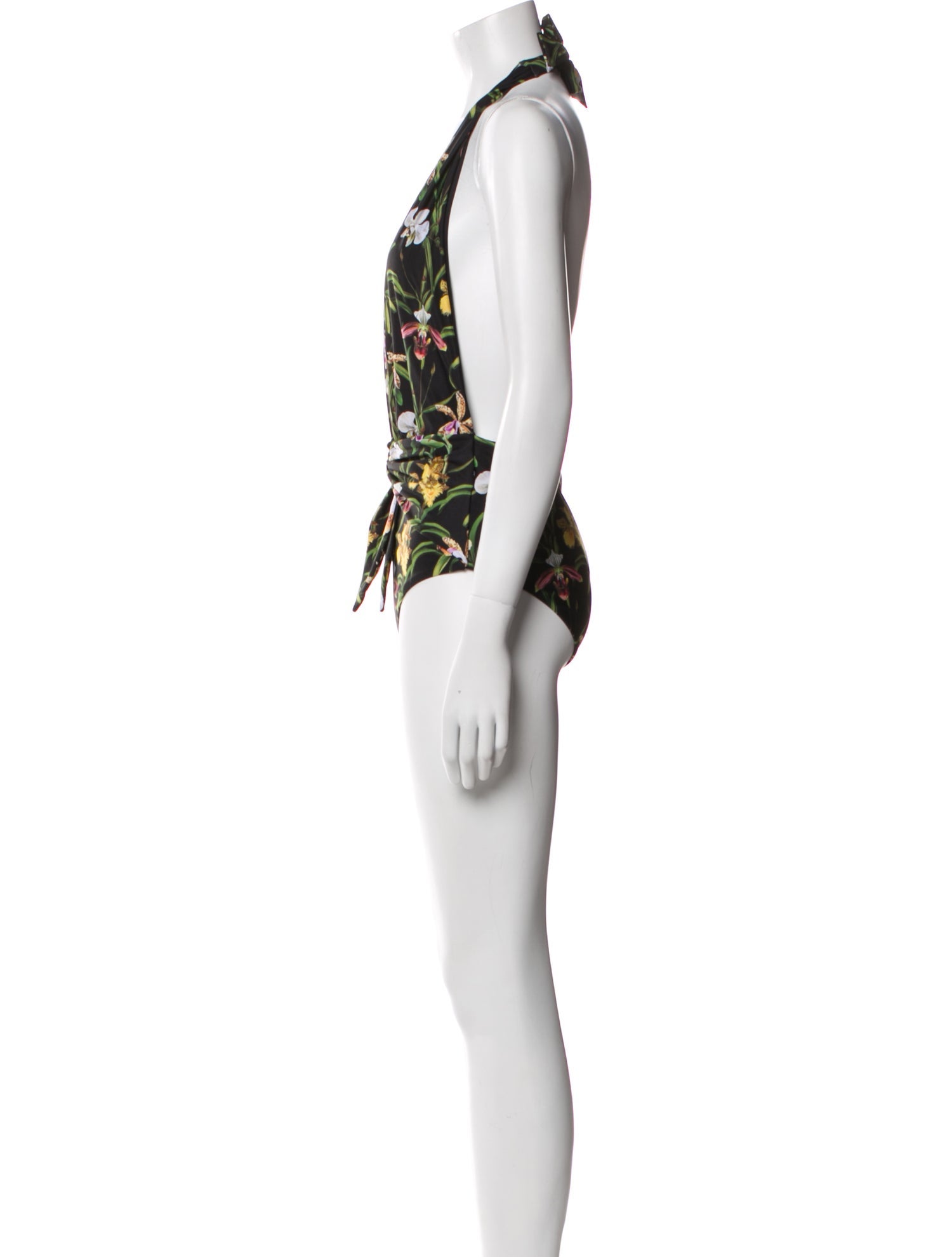Agua Bendita Floral Print Bow Accents One-Piece