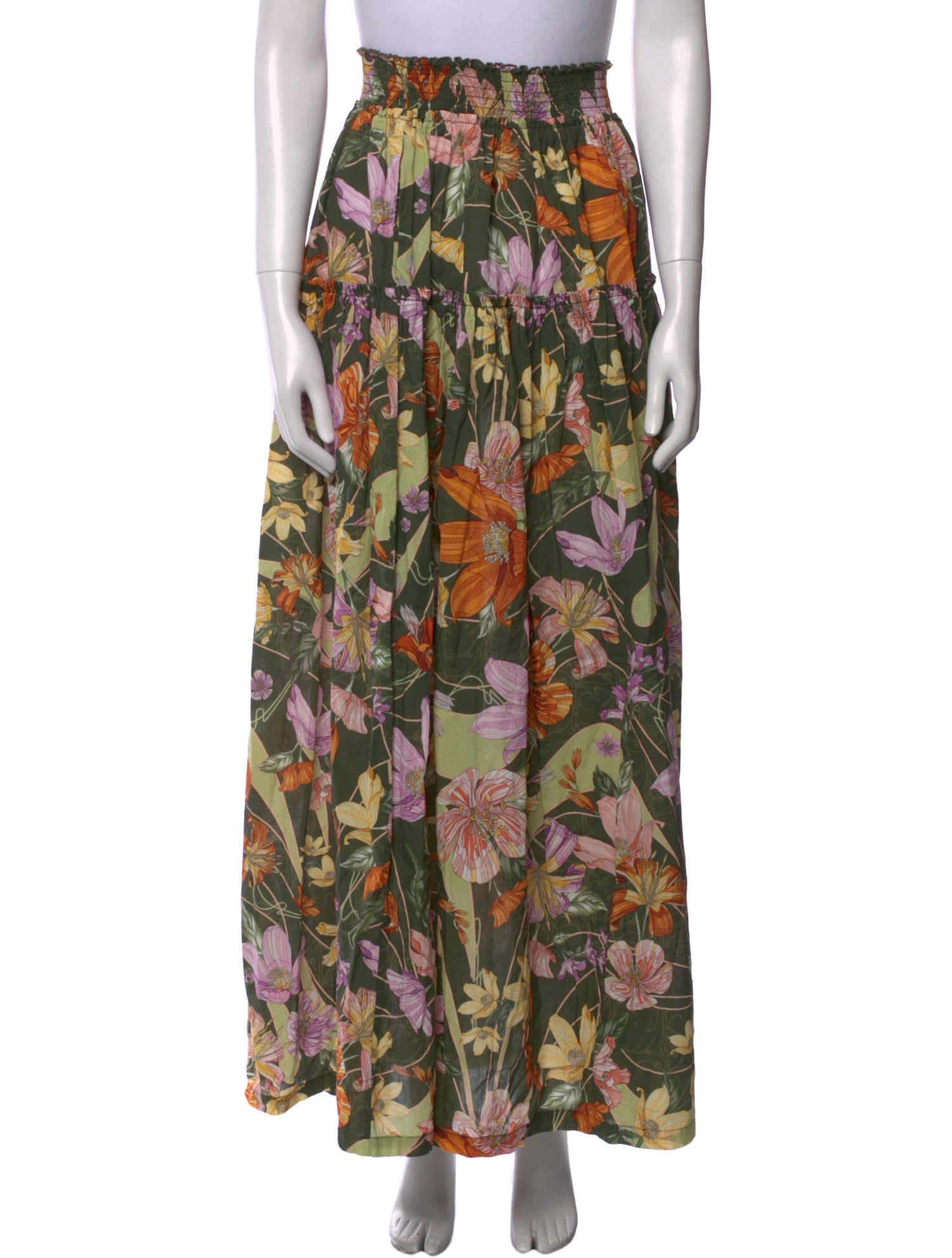 Agua Bendita Floral Print Long Skirt