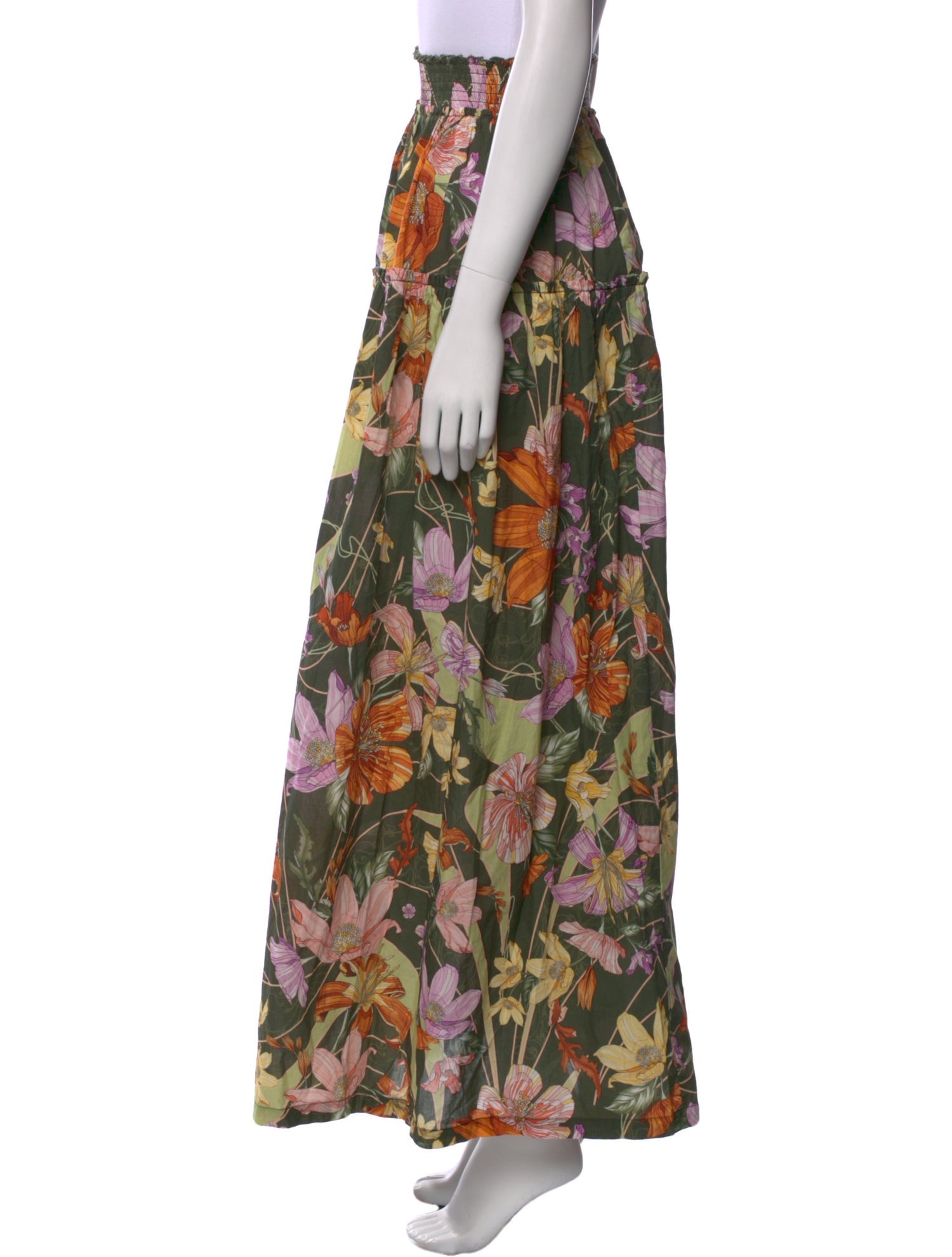 Agua Bendita Floral Print Long Skirt