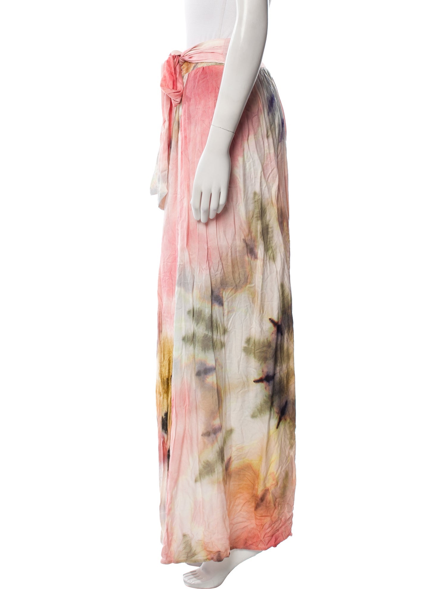 Agua Bendita Tie-Dye Print Long Skirt
