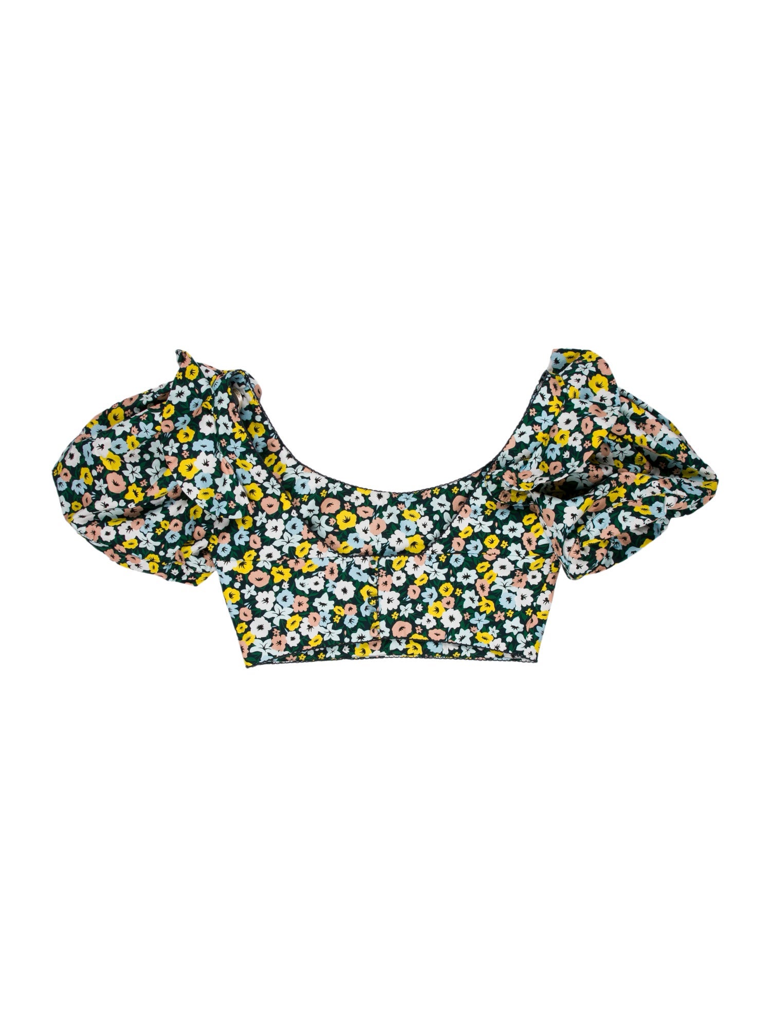 Agua Bendita Floral Print Strapless Crop Top