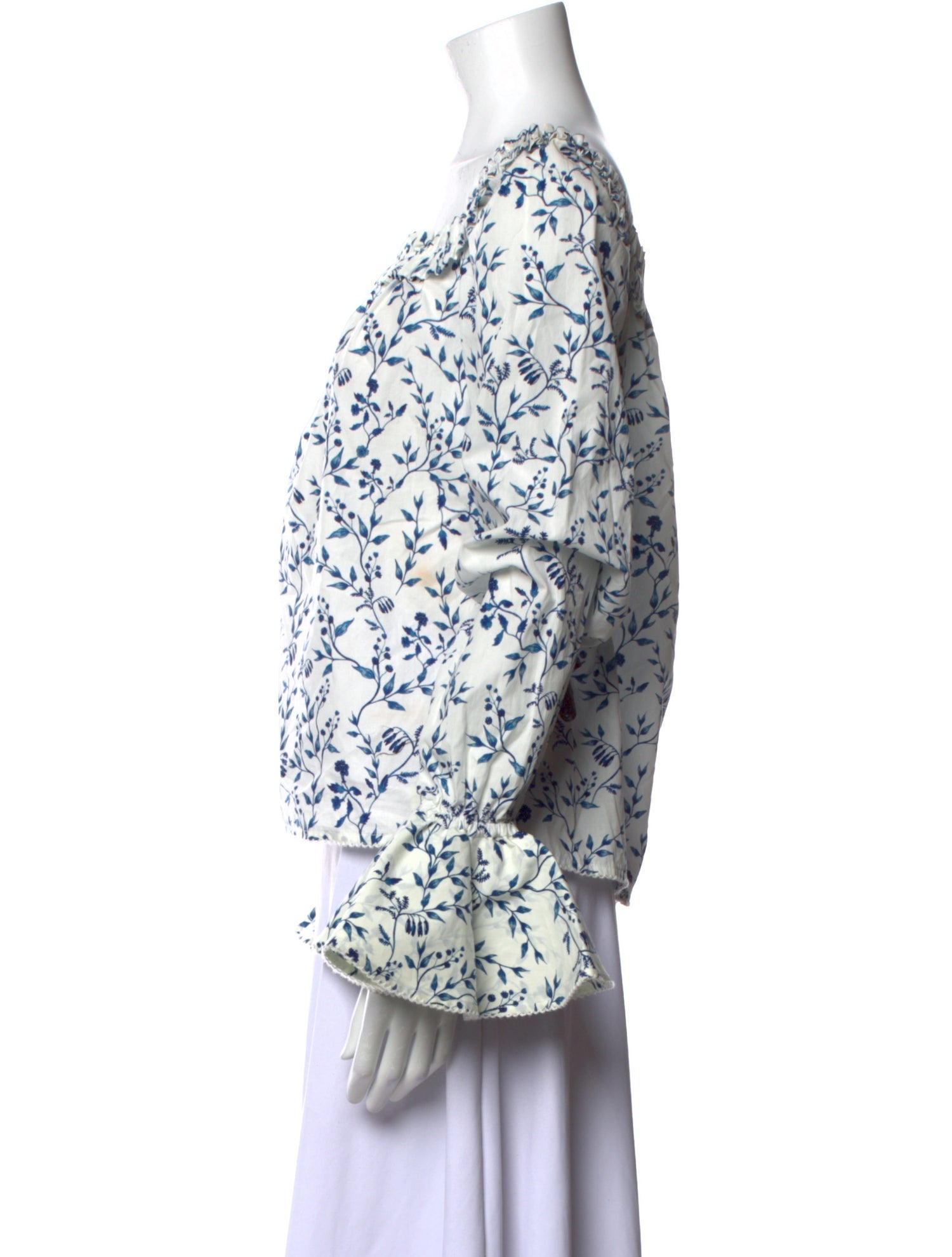 Agua Bendita Floral Print Off-The-Shoulder Blouse