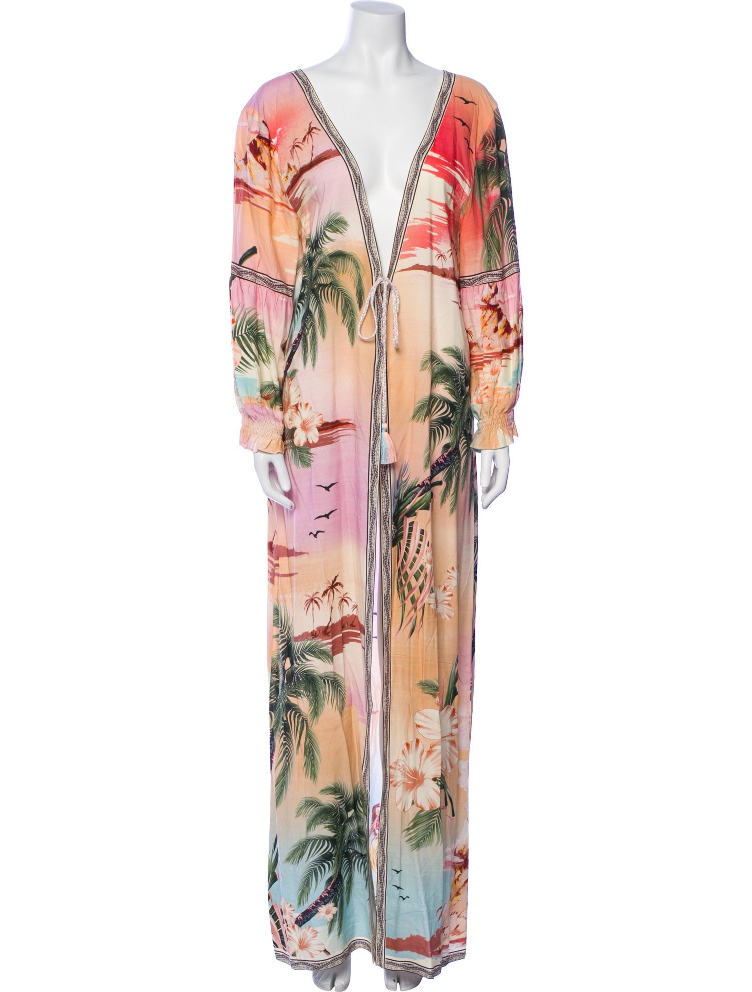 Agua Bendita Printed Tassel Accents Cover-Up