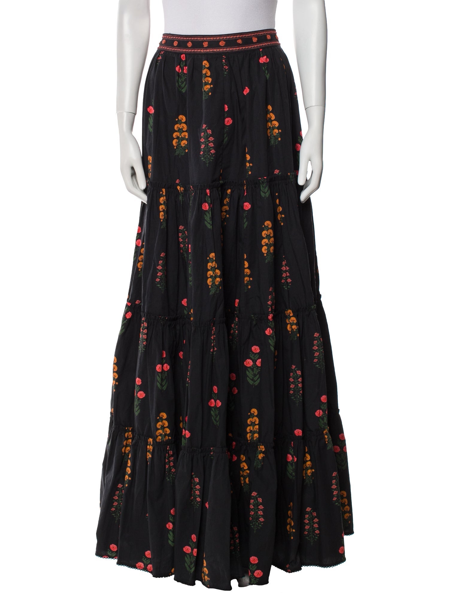 Agua Bendita Printed Long Skirt
