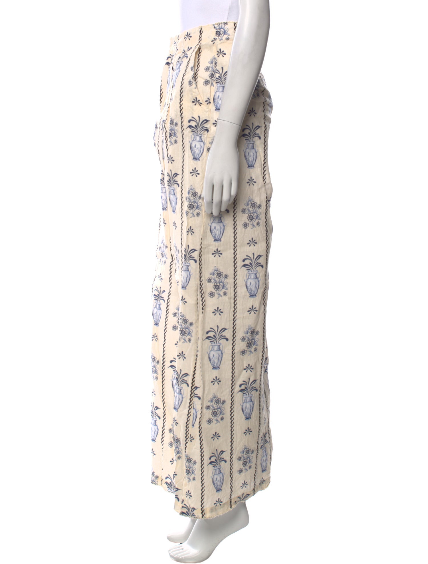 Agua Bendita Linen Wide Leg Pants