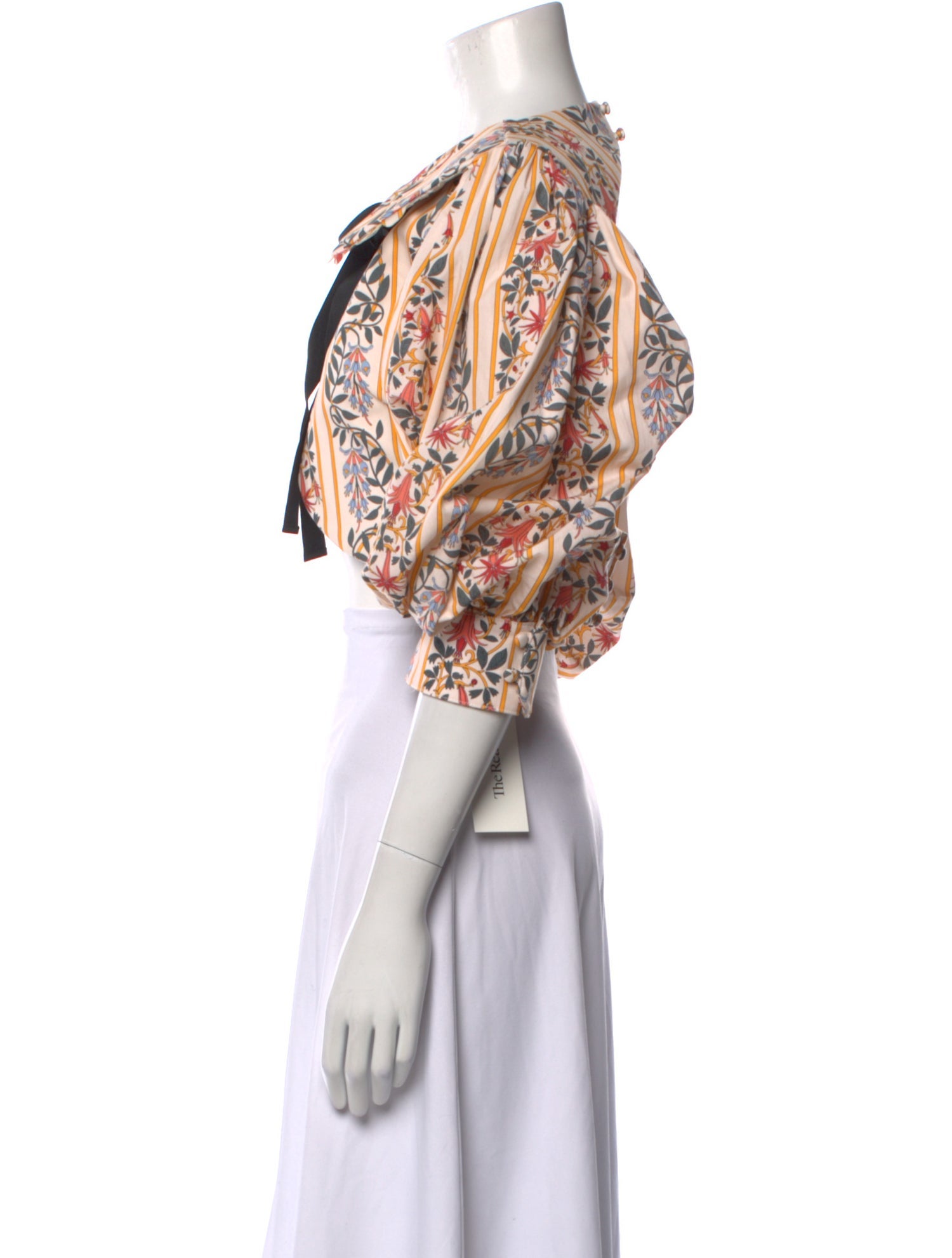 Agua Bendita Paisley Print Tie Neck Crop Top