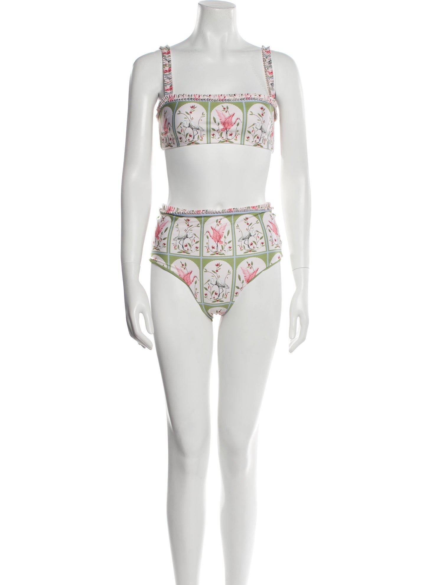 Agua Bendita Floral Print Pleated Accents Bikini w/ Tags