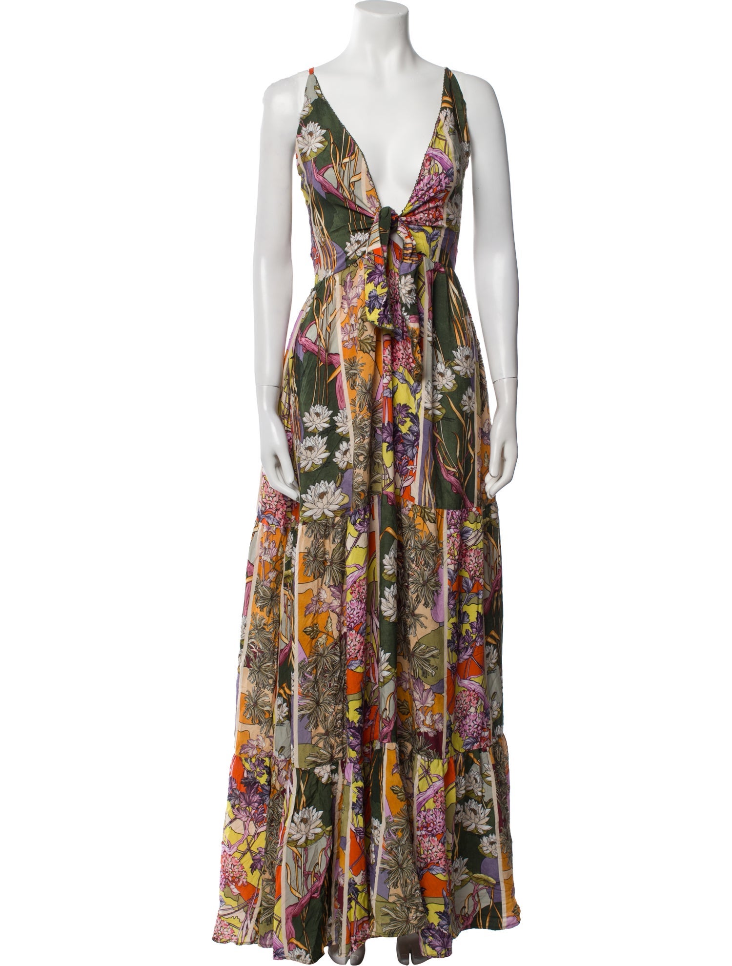 Agua Bendita Floral Print Long Dress