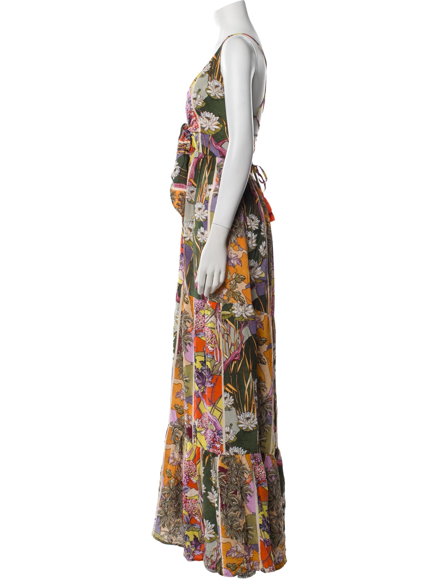 Agua Bendita Floral Print Long Dress