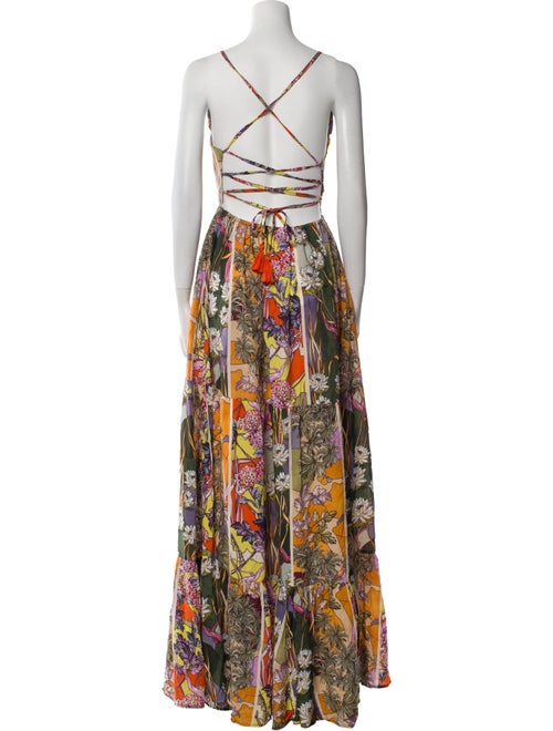 Agua Bendita Floral Print Long Dress