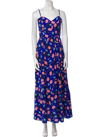 Agua Bendita Floral Print Long Dress