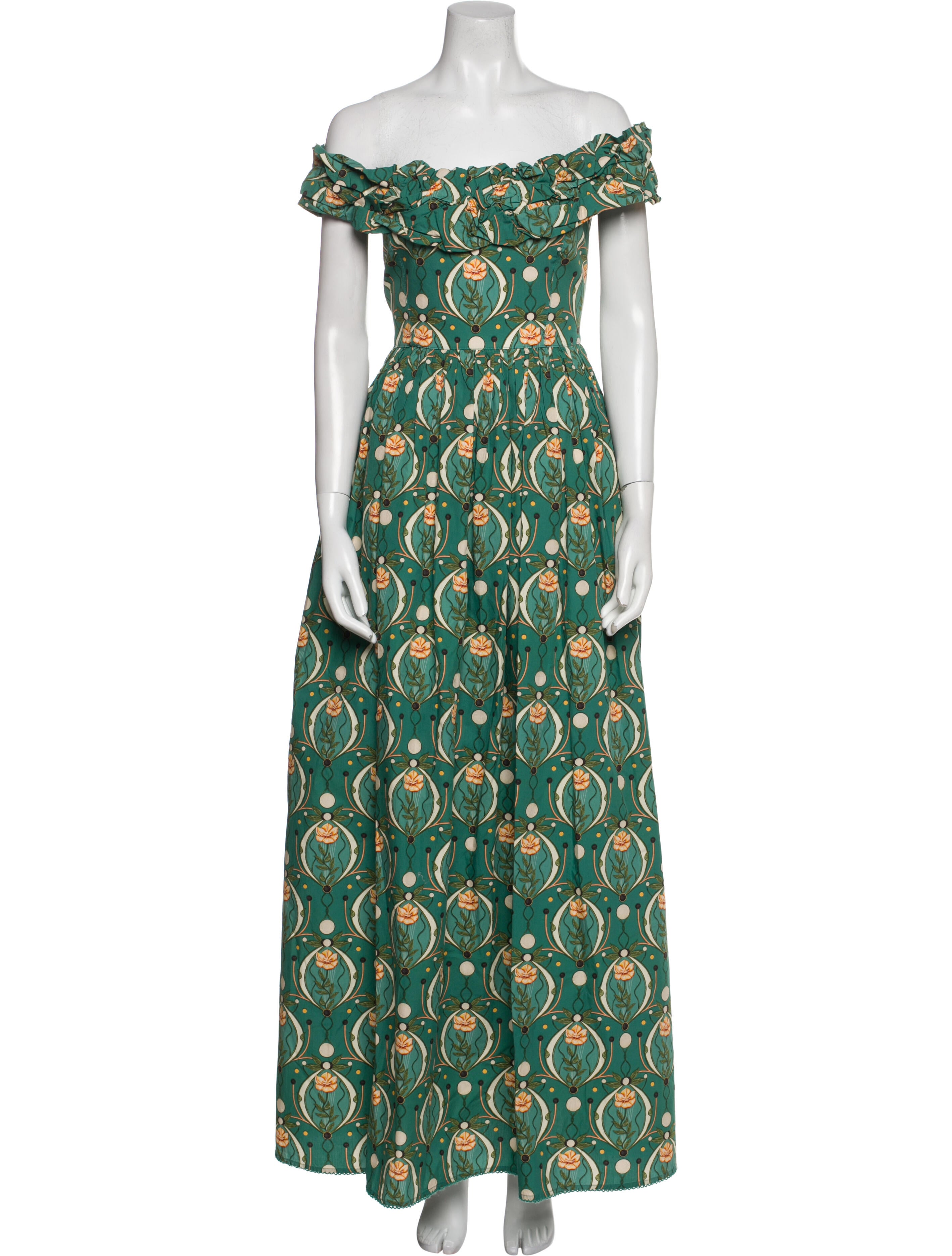 Agua Bendita Printed Long Dress