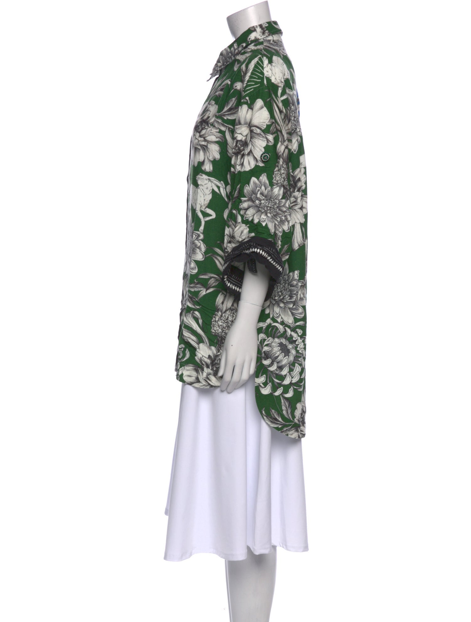 Agua Bendita Floral Print Long Sleeve Tunic