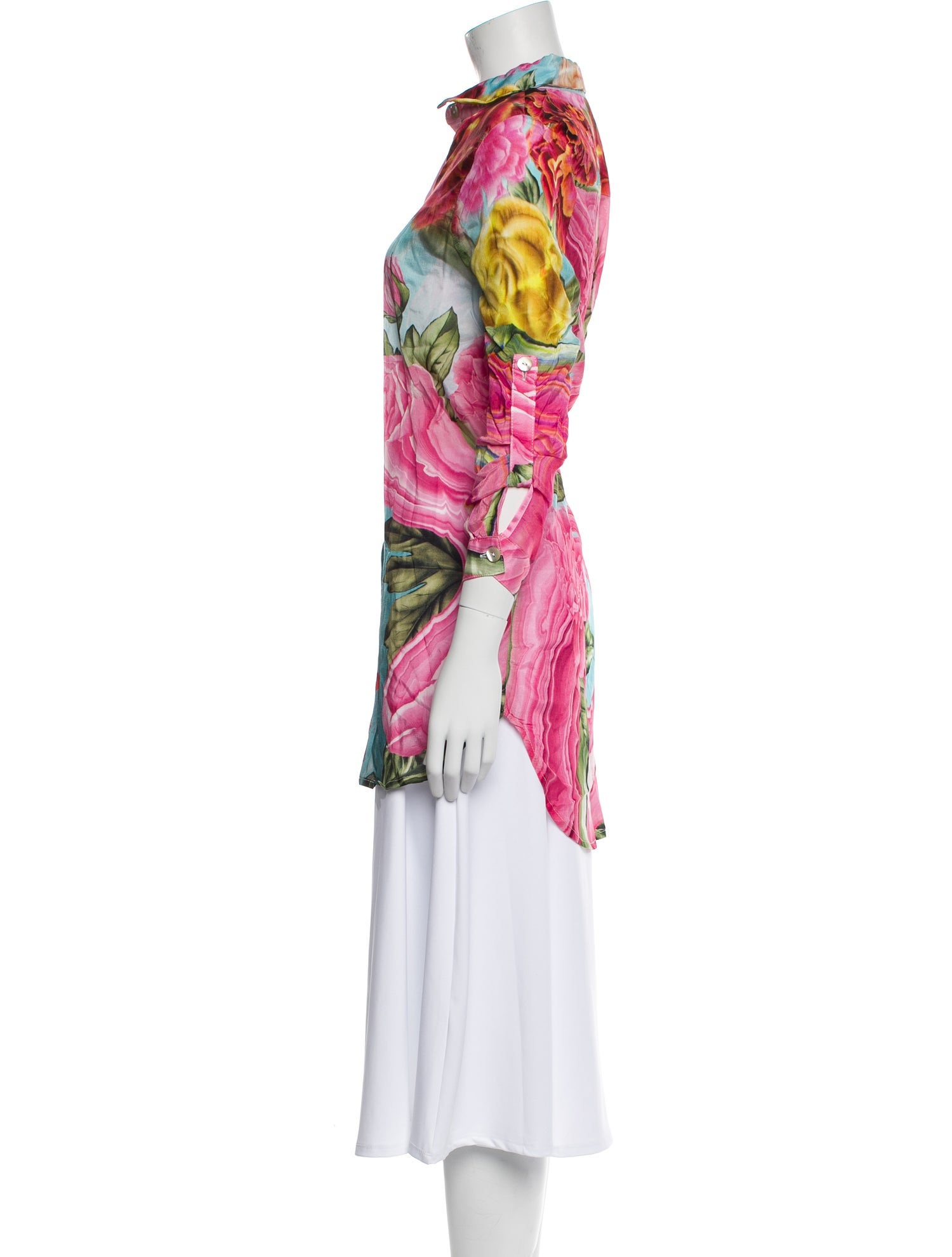 Agua Bendita Floral Print Mock Neck Tunic
