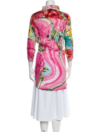 Agua Bendita Floral Print Mock Neck Tunic