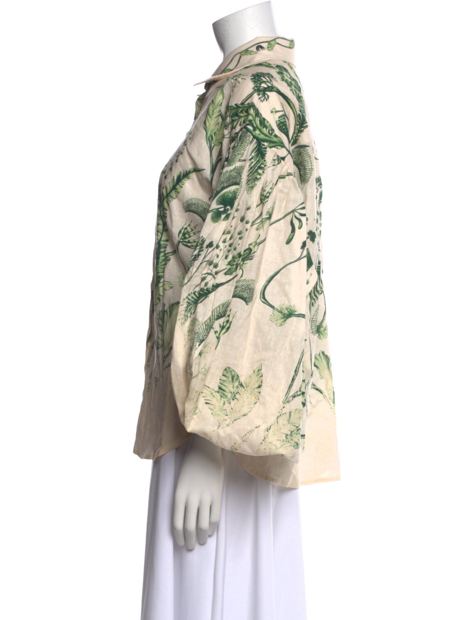 Agua Bendita Linen Printed Button-Up Top