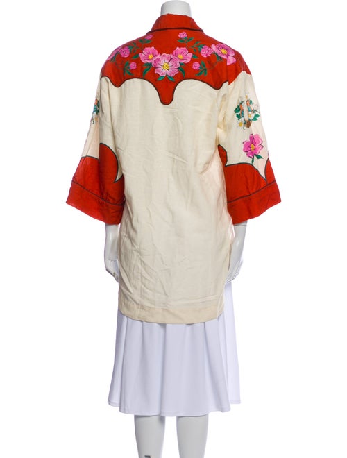 Agua Bendita Floral Print Three-Quarter Sleeve Tunic