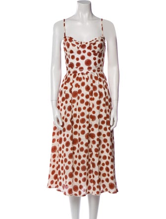 Agua Bendita Linen Midi Length Dress