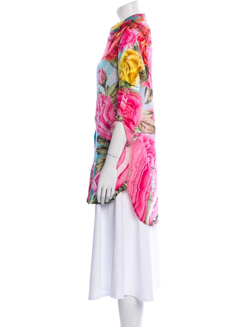 Agua Bendita Floral Print Three-Quarter Sleeve Tunic