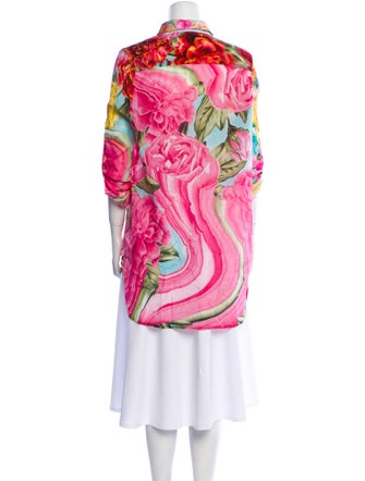 Agua Bendita Floral Print Three-Quarter Sleeve Tunic