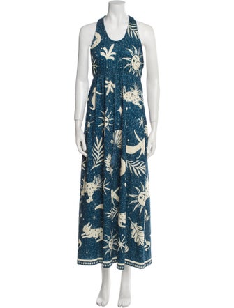 Agua Bendita Floral Print Long Dress