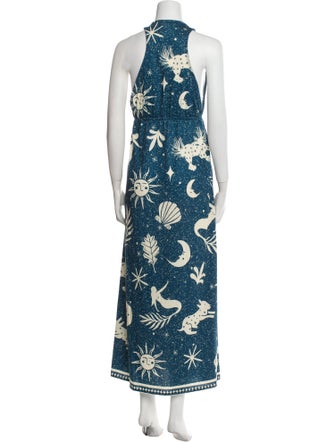 Agua Bendita Floral Print Long Dress
