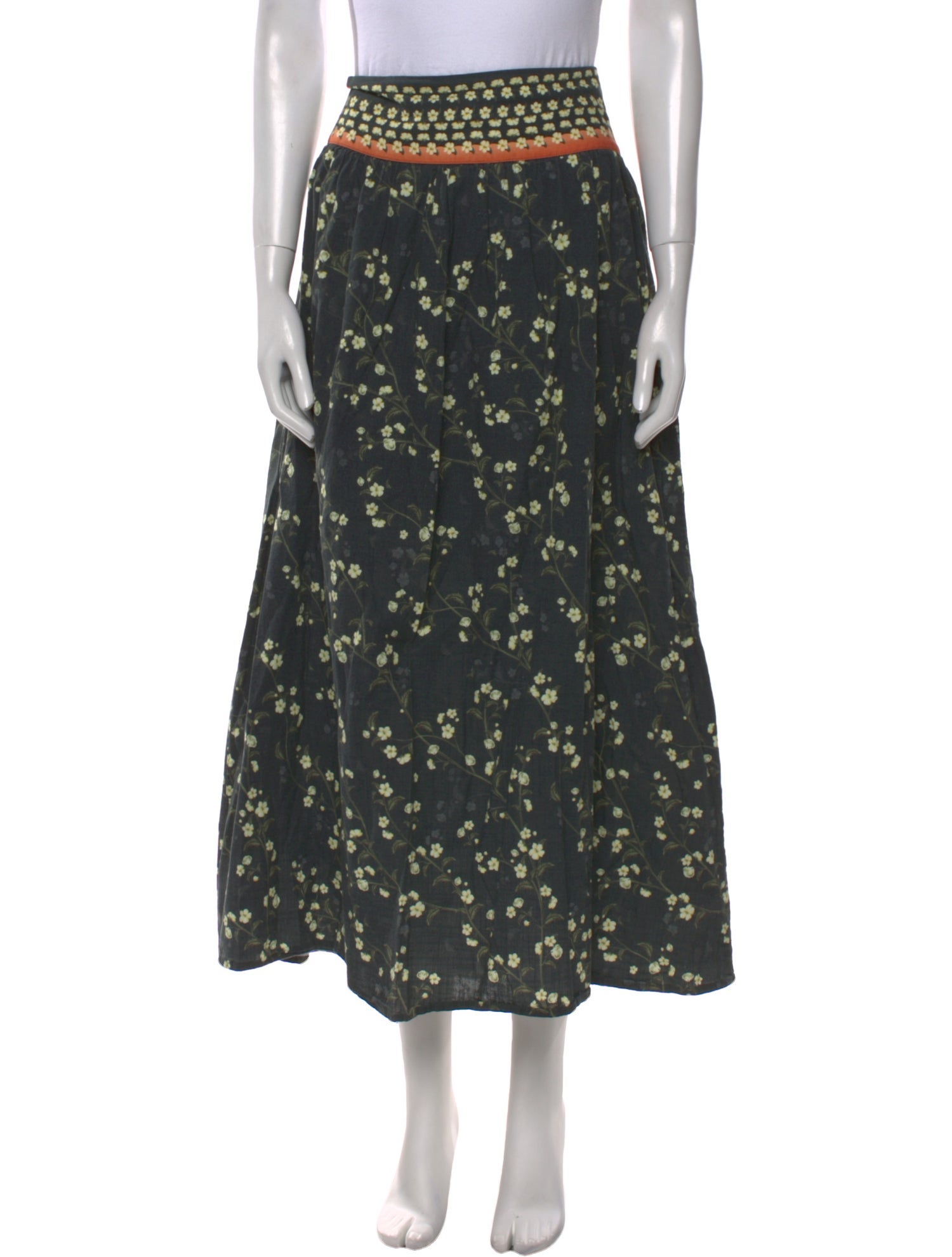 Agua Bendita Printed Midi Length Skirt