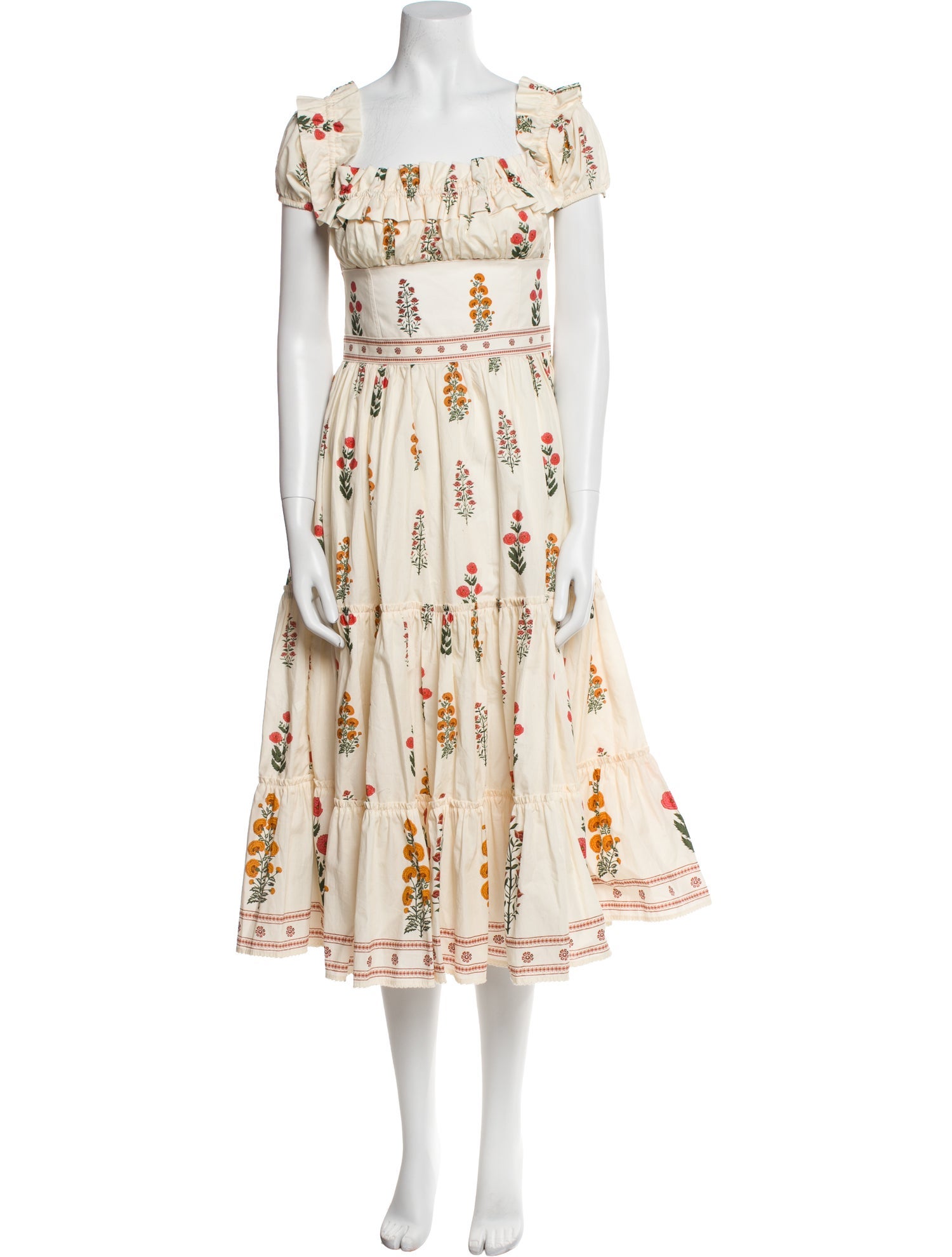 Agua Bendita Floral Print Midi Length Dress w/ Tags