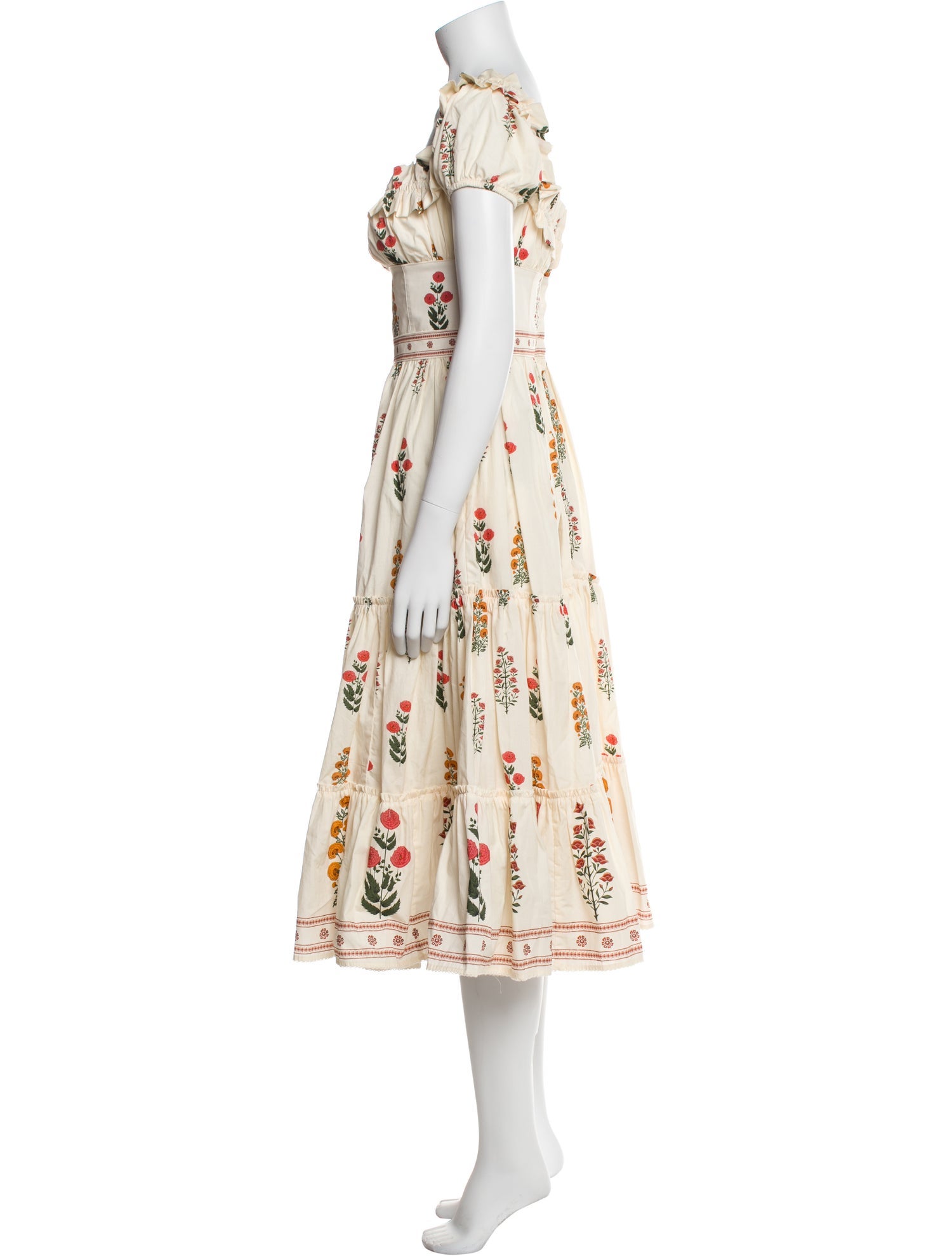 Agua Bendita Floral Print Midi Length Dress w/ Tags