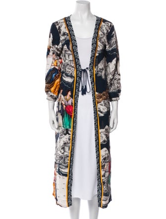 Agua Bendita Printed Tassel Accents Robe