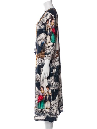 Agua Bendita Printed Tassel Accents Robe