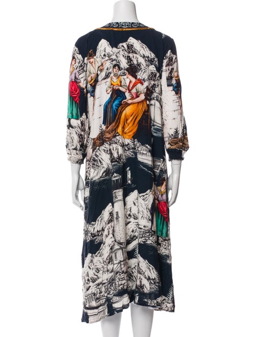 Agua Bendita Printed Tassel Accents Robe