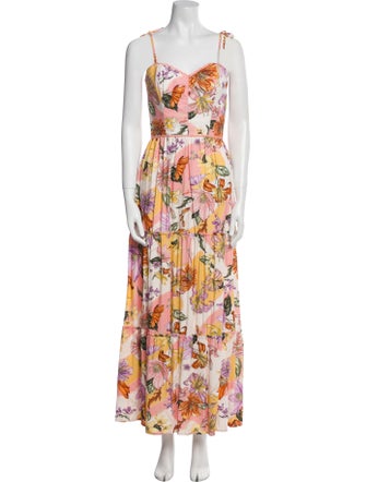 Agua Bendita Floral Print Long Dress