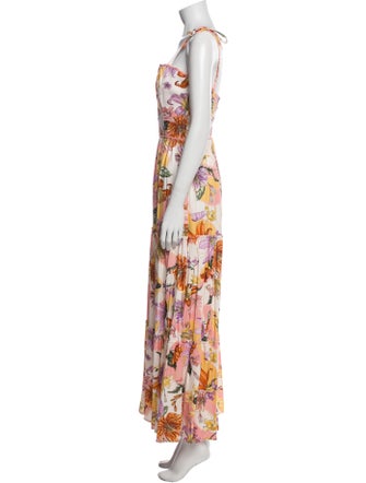 Agua Bendita Floral Print Long Dress
