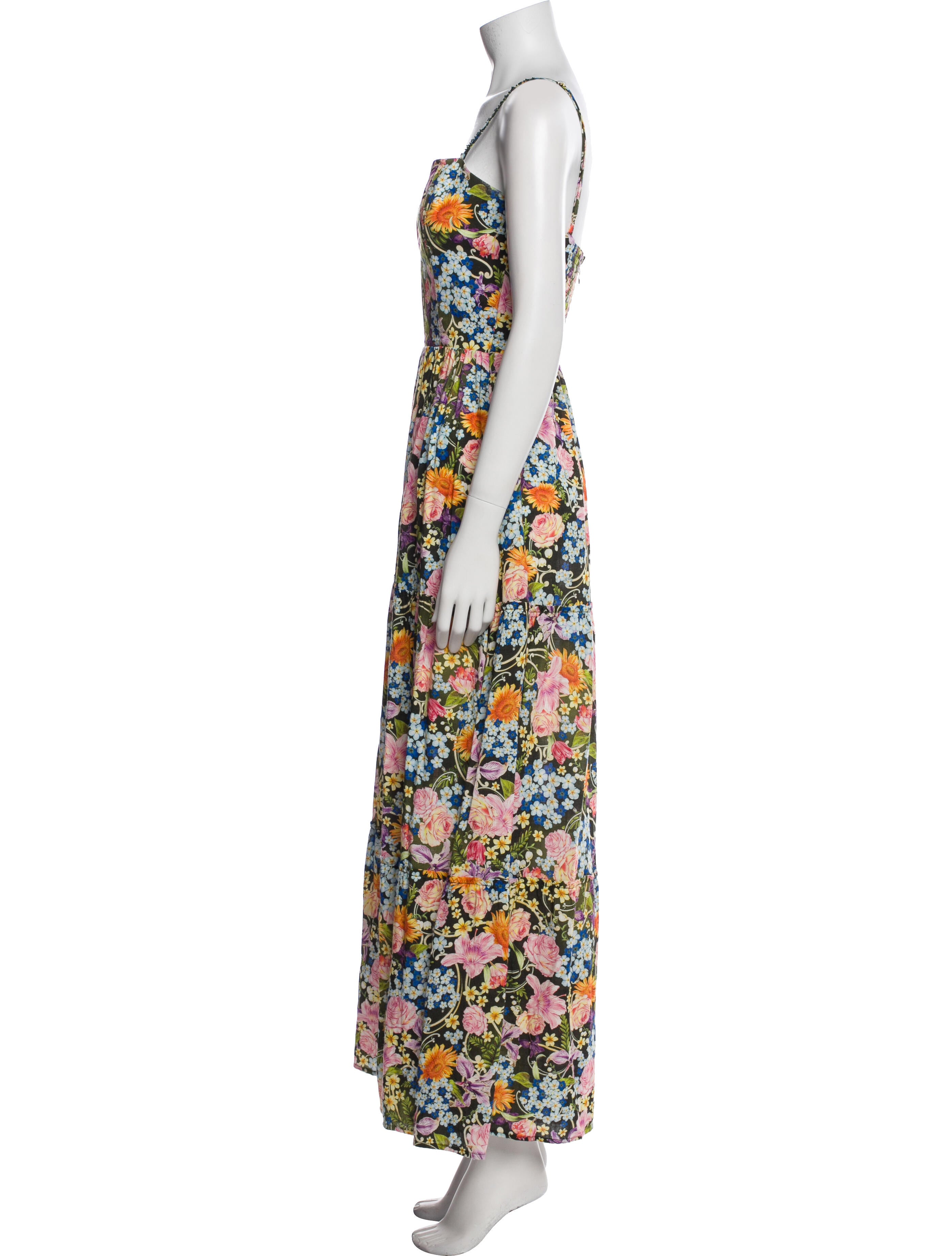 Agua Bendita Floral Print Long Dress