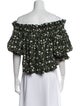 Agua Bendita Printed Off-The-Shoulder Crop Top