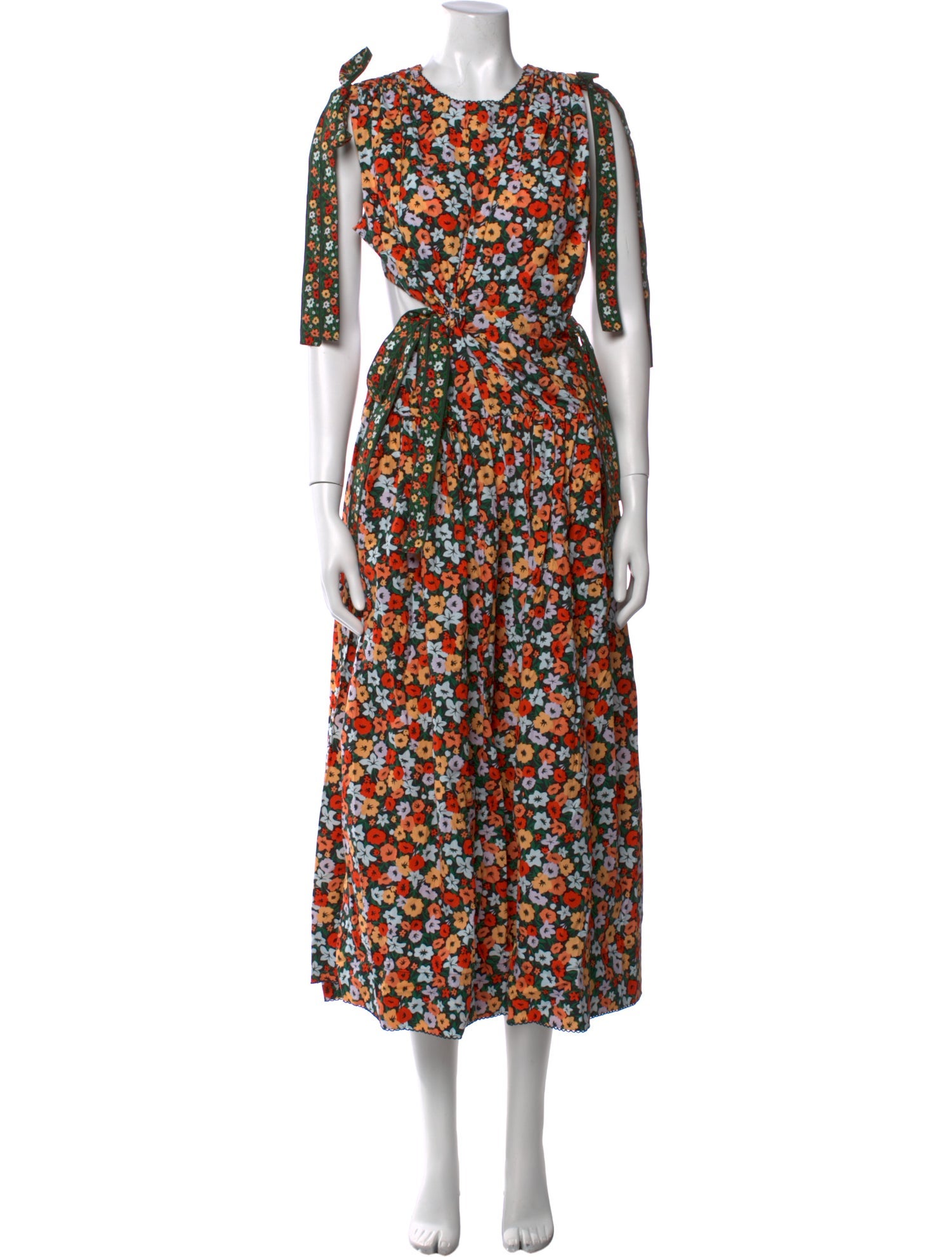 Agua Bendita Floral Print Long Dress