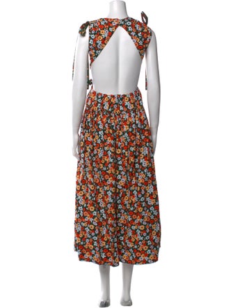 Agua Bendita Floral Print Long Dress