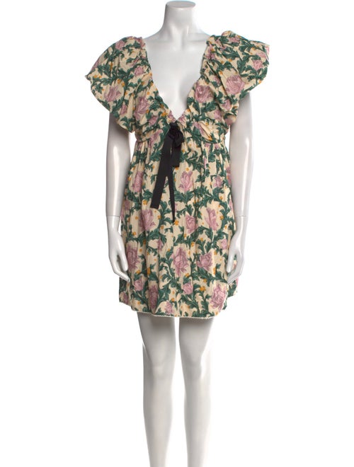 Agua Bendita Floral Print Mini Dress