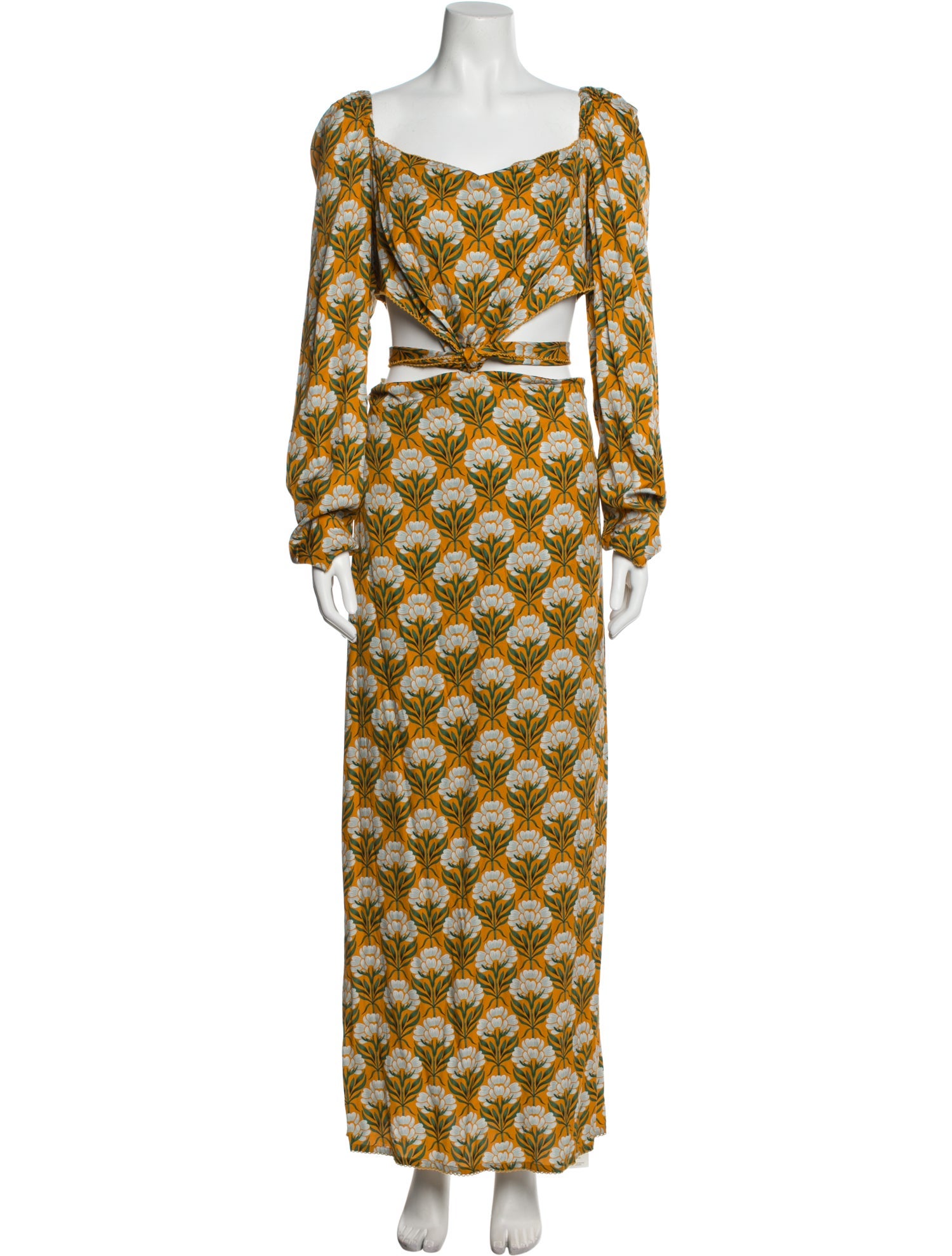 Agua Bendita Printed Long Dress