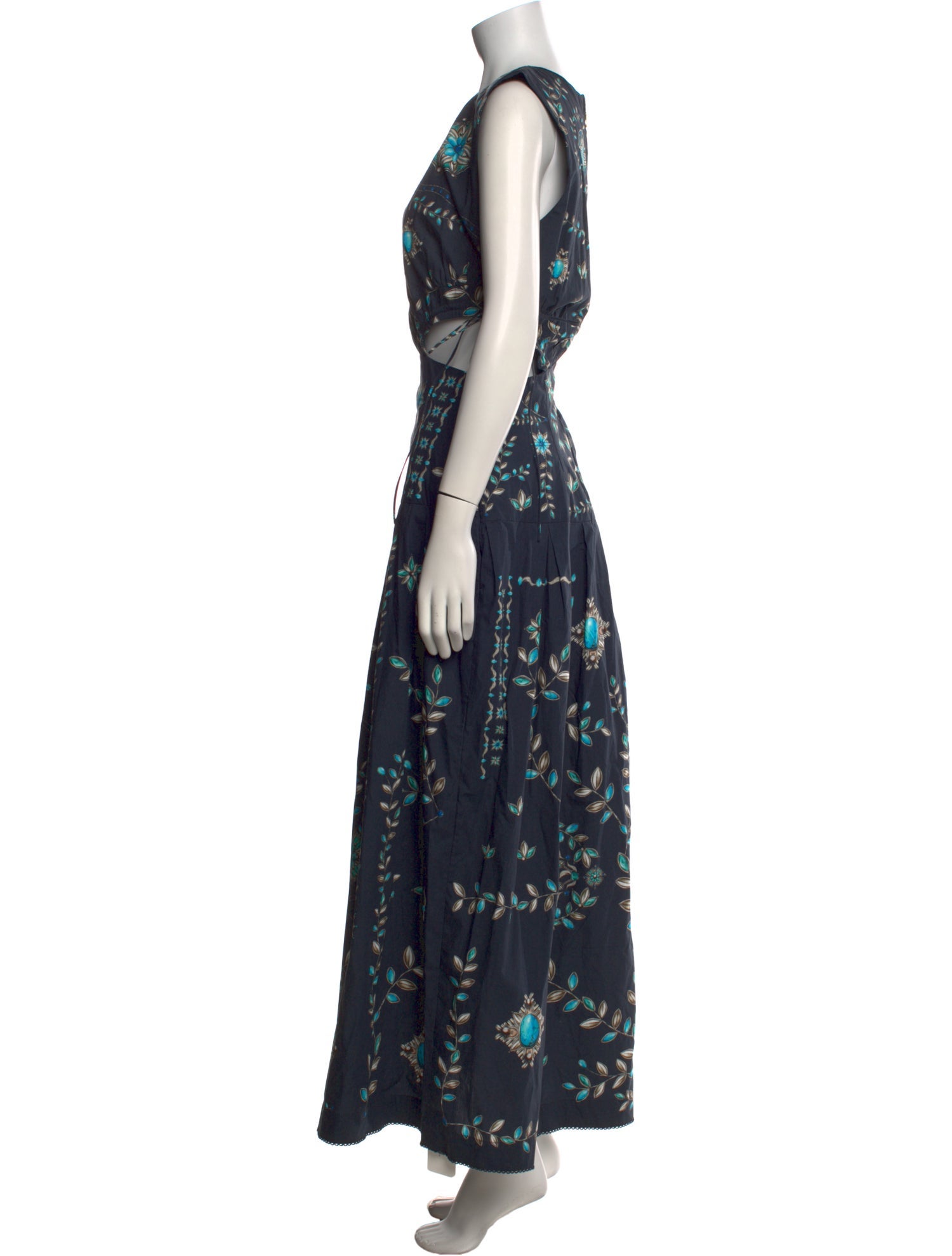 Agua Bendita Printed Long Dress w/ Tags