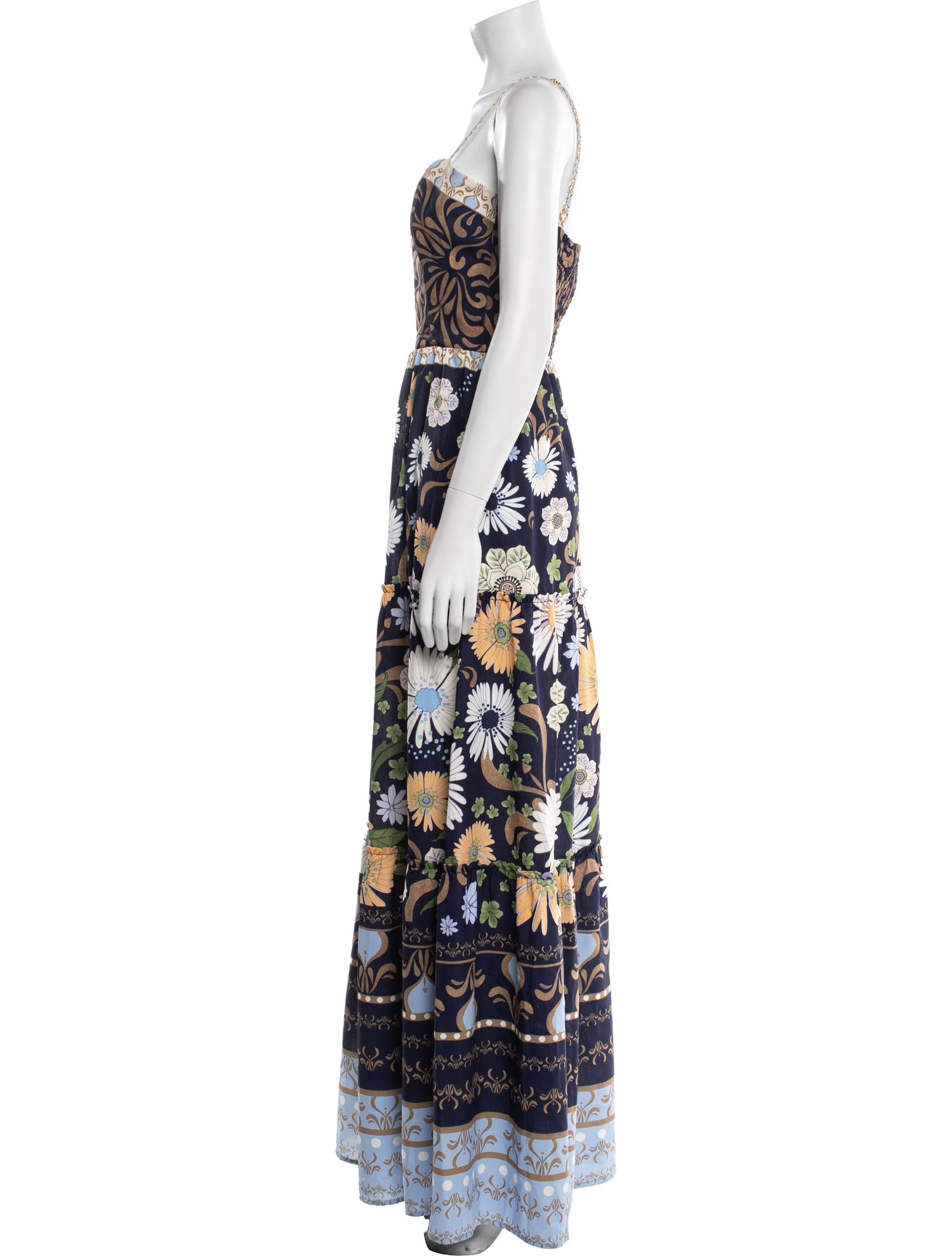 Agua Bendita Floral Print Long Dress w/ Tags