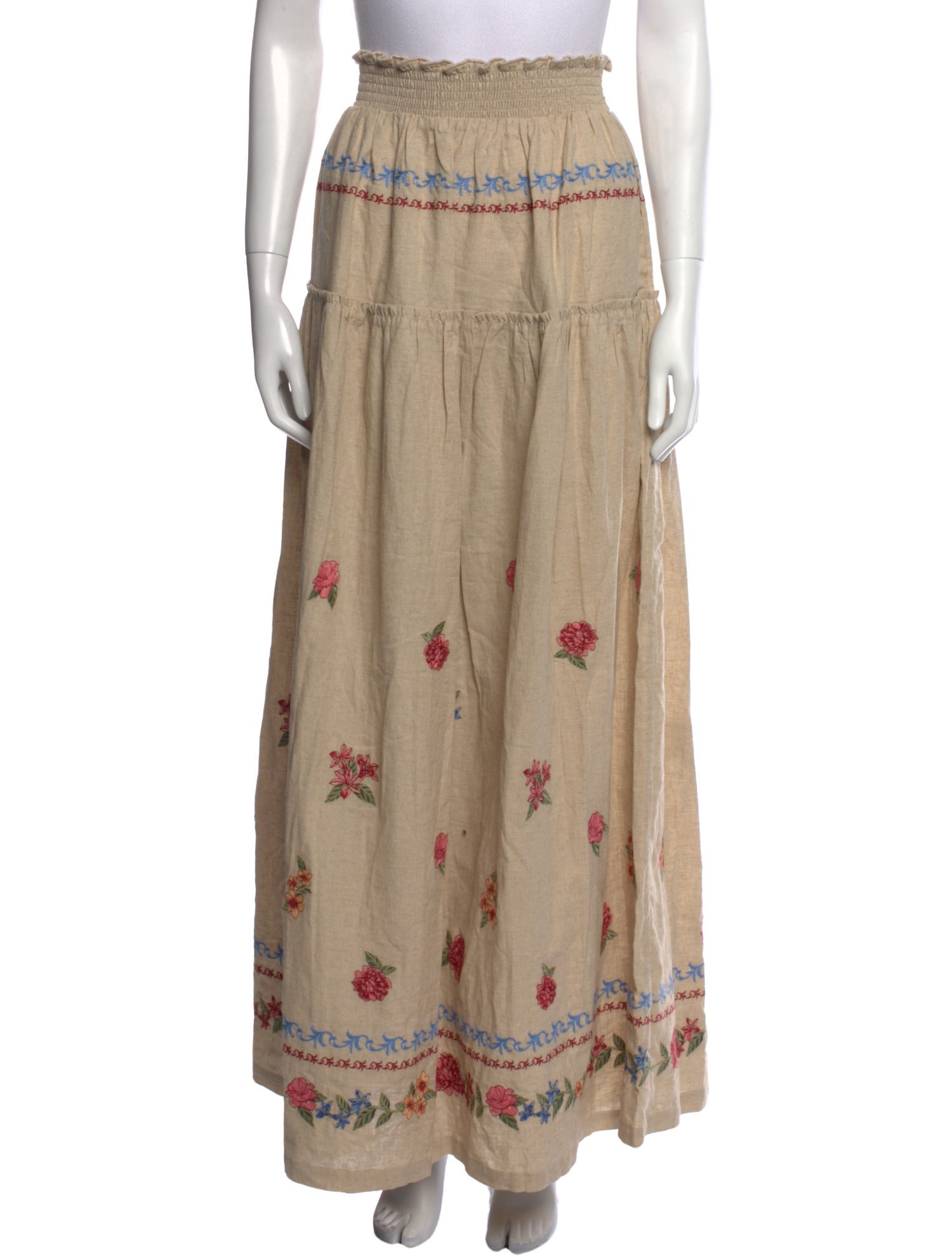 Agua Bendita Floral Print Long Skirt w/ Tags
