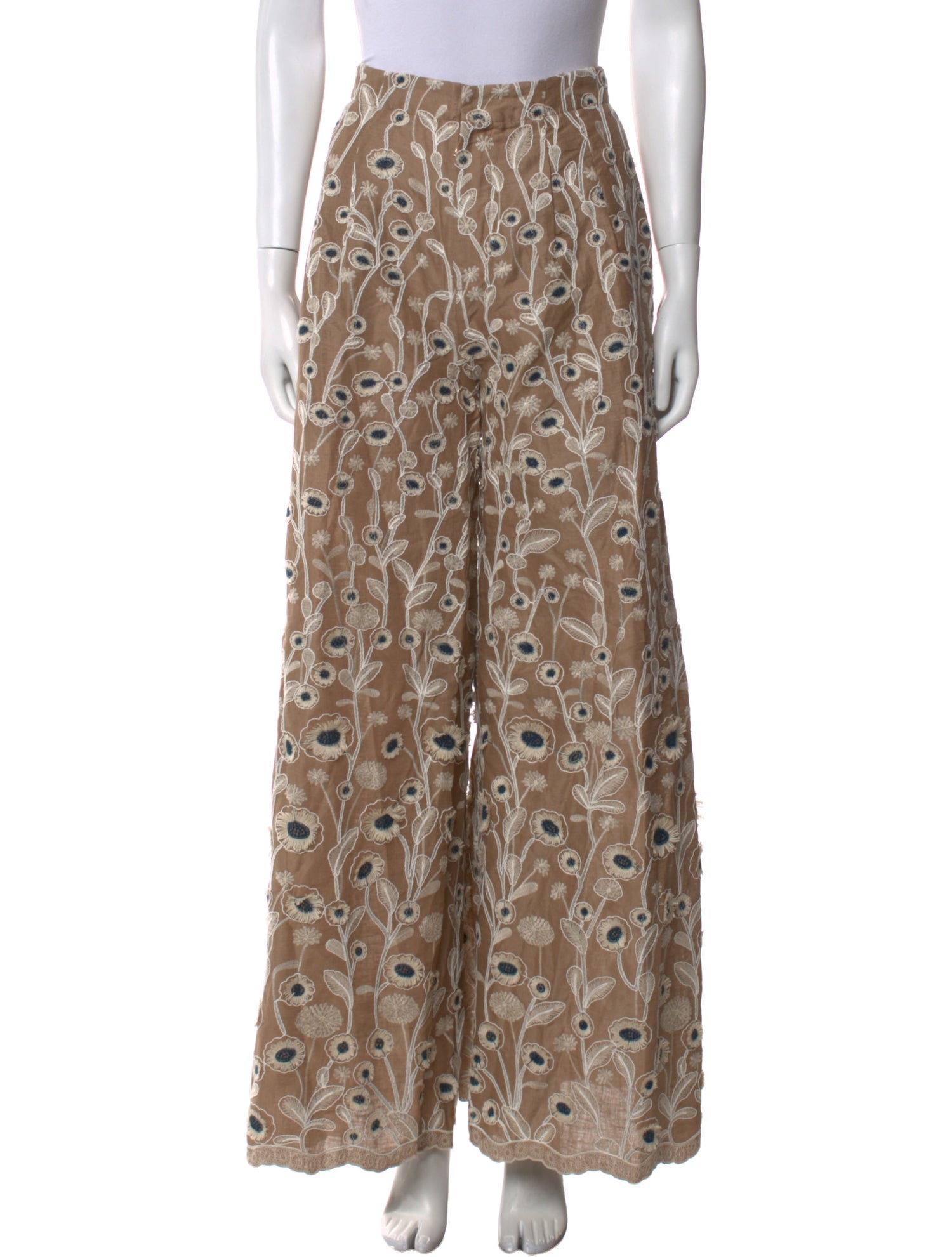 Agua Bendita Linen Wide Leg Pants